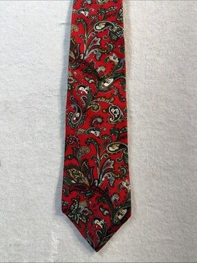 Vintage Mickey Mouse Red Paisley Silk Tie, Balancine The Tie Works
